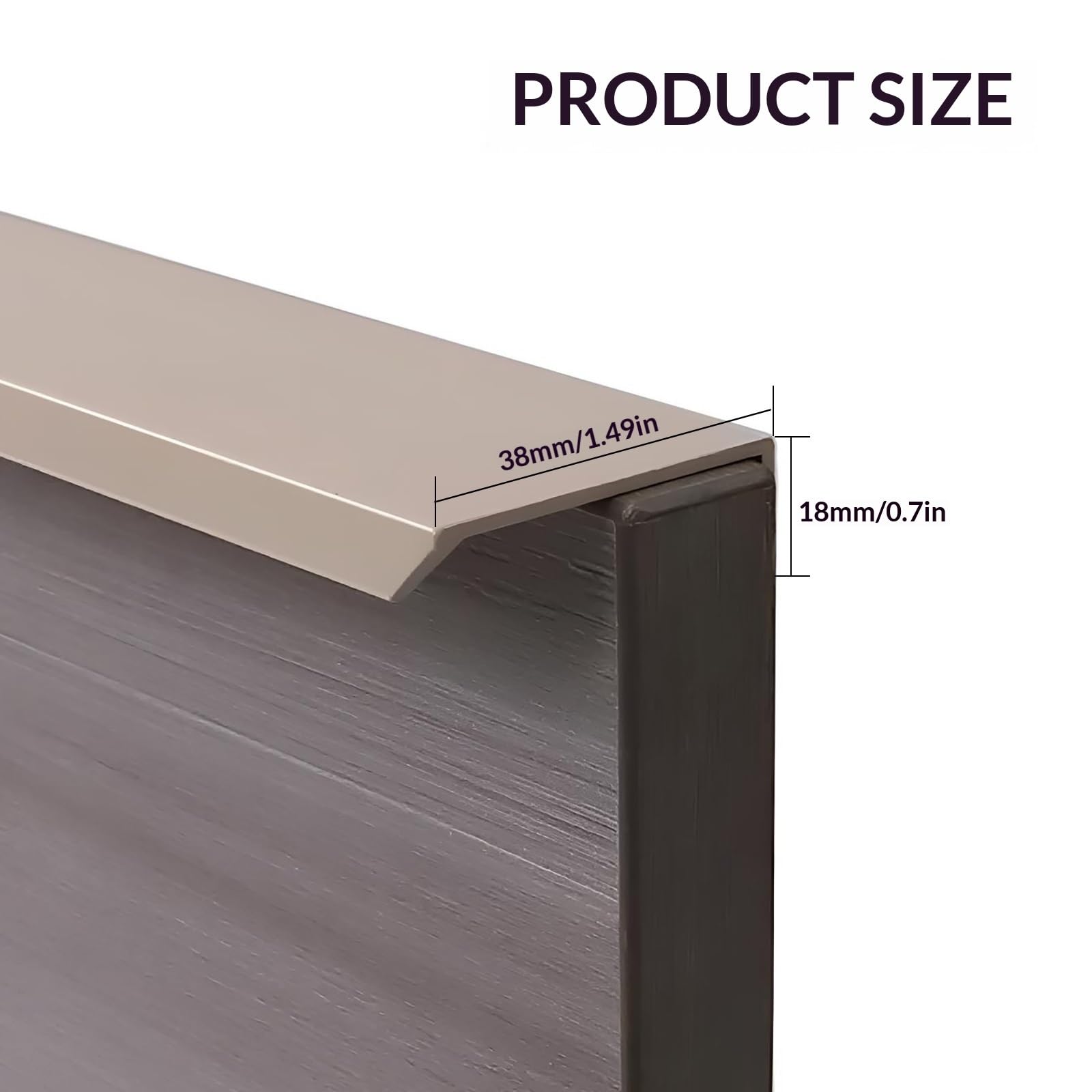 Pomos para armarios y cajones, tiradores ocultos de aleación de aluminio, paquete de 4 tiradores de puerta de armario para cocinas y muebles modernos, fácil de instalar (gris cachemira, L: 100
