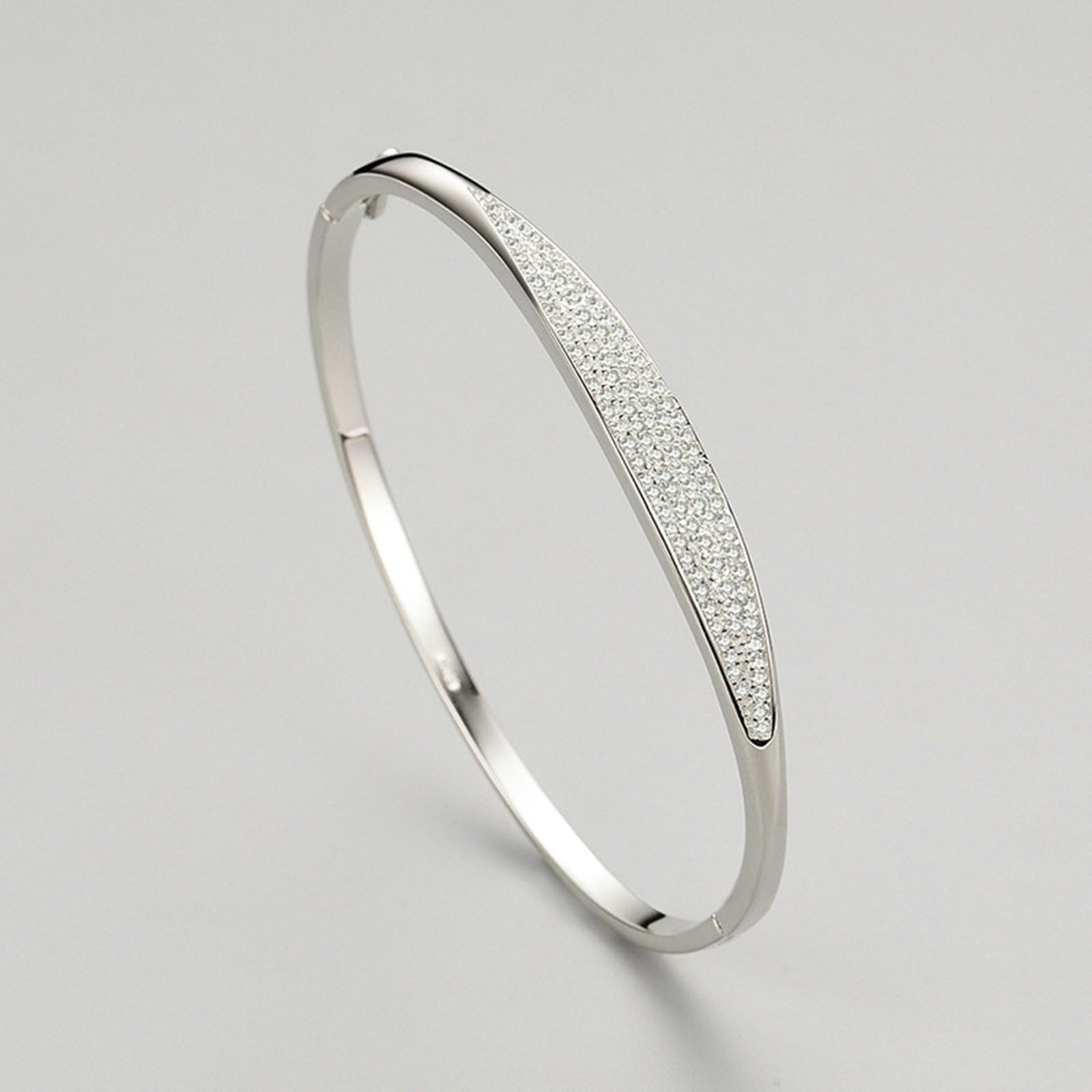 Pulsera de platino 950 para mujer, 54-60 mm de diámetro, geometría