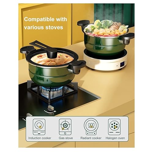 Dhdm Micro Pressure Cooker Household New Multi-Functional Non-Stick Pressure Cooker Soup Pot Induction Stove Gas General Cookware (Color : E, Size : 28Cm) #TOP5
