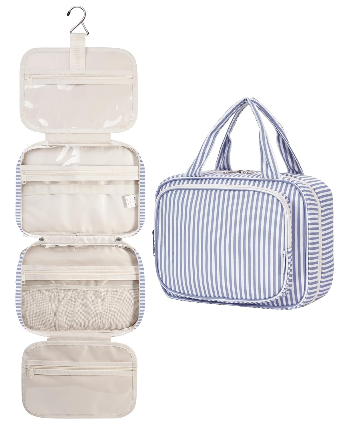 Narwey Bolsa de Aseo Bolsa de Maquillaje de Viaje Organizador de Cosmético Neceser Maquillaje para Mujeres y Niñas (Negro(Mediano)) — view 33