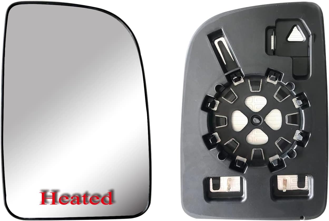 Replacement Door Side Passenger Right Upper Main Mirror Glass Heated with Back Plate fit Mercedes Freightliner Sprinter from 2019-Onward