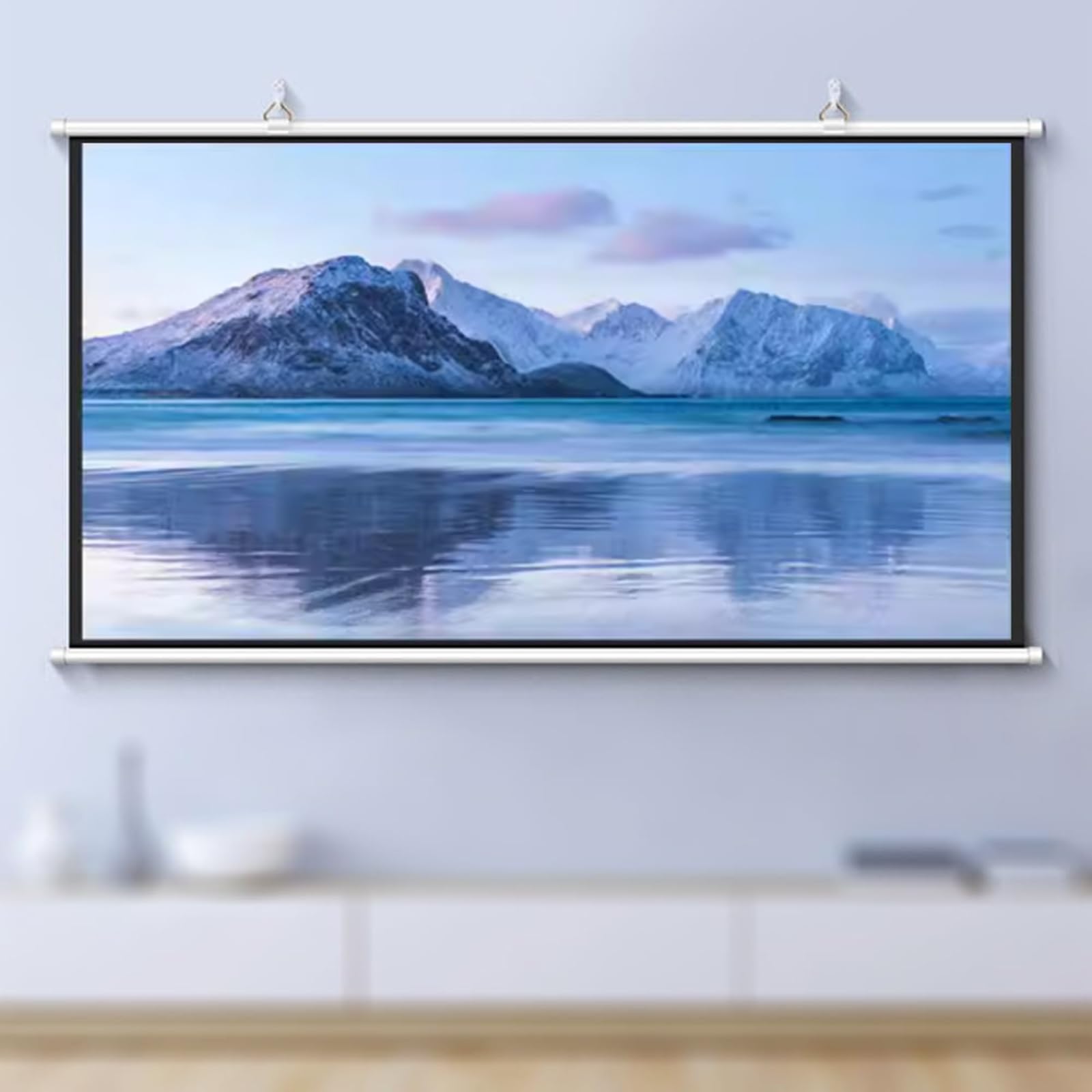 Telo Proiettoreda 60 Pollici Avvolgibile Manuale, Schermo Per Proiettore Montaggio A Parete Per Home Theater, HD 4K, Antipiega(60inch(16:9))