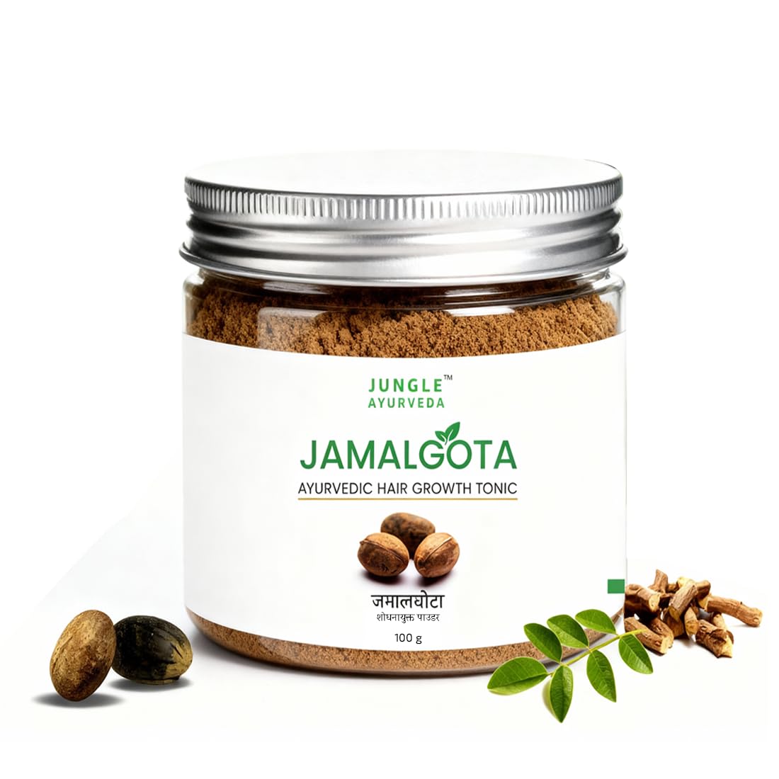 Jamalgota powder for Hair Growth, Natural Hair Solution For Women and Men, detoxified jamalgota seeds powder