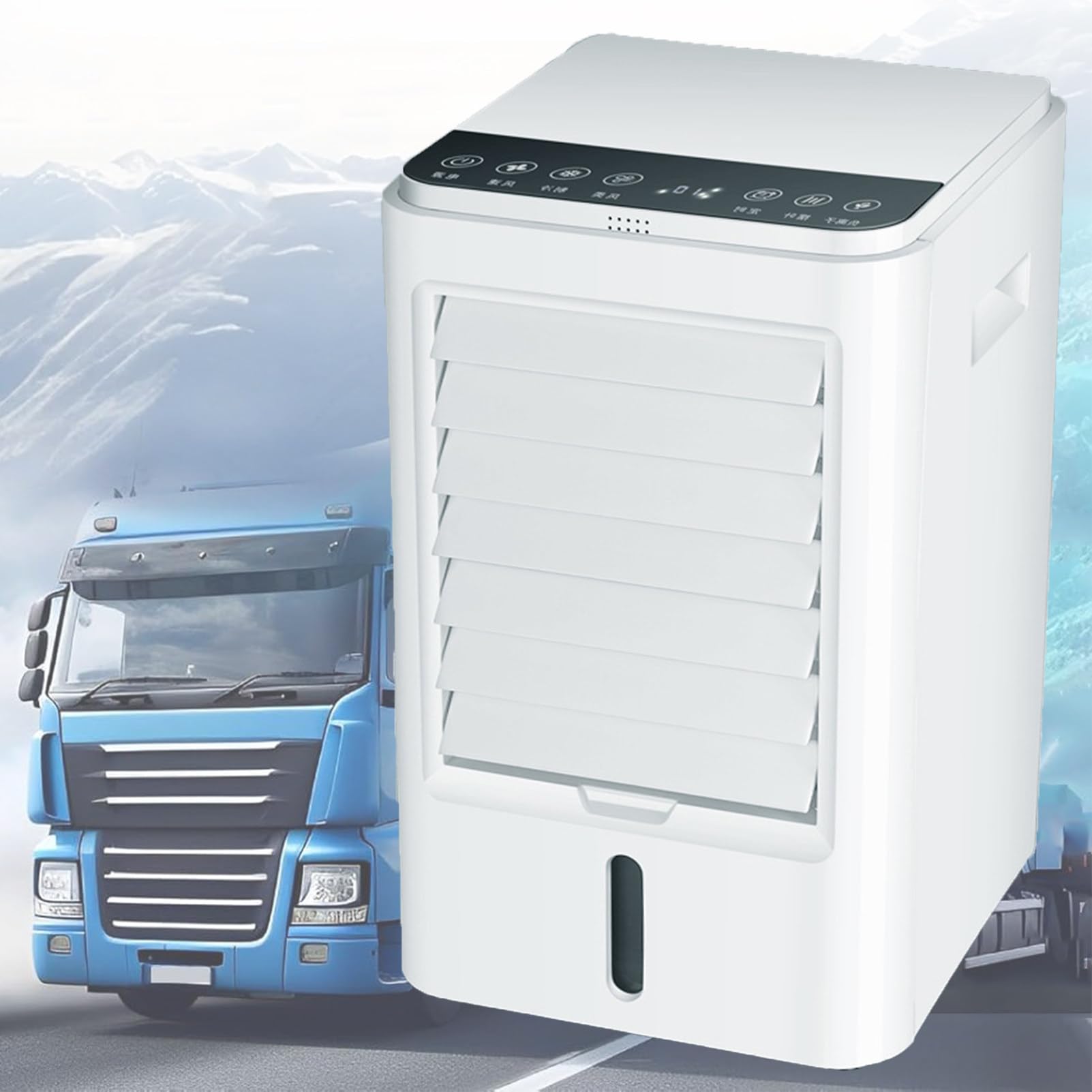 Condizionatore D'Aria Per Camper, Raffrescatore D'Aria Evaporativo, Ventilatore Di Raffreddamento Portatile 4 In 1 Con Telecomando, 4 Pacchi Di Ghiaccio, Refrigeratore Per Camion, Auto, Autobus,12V