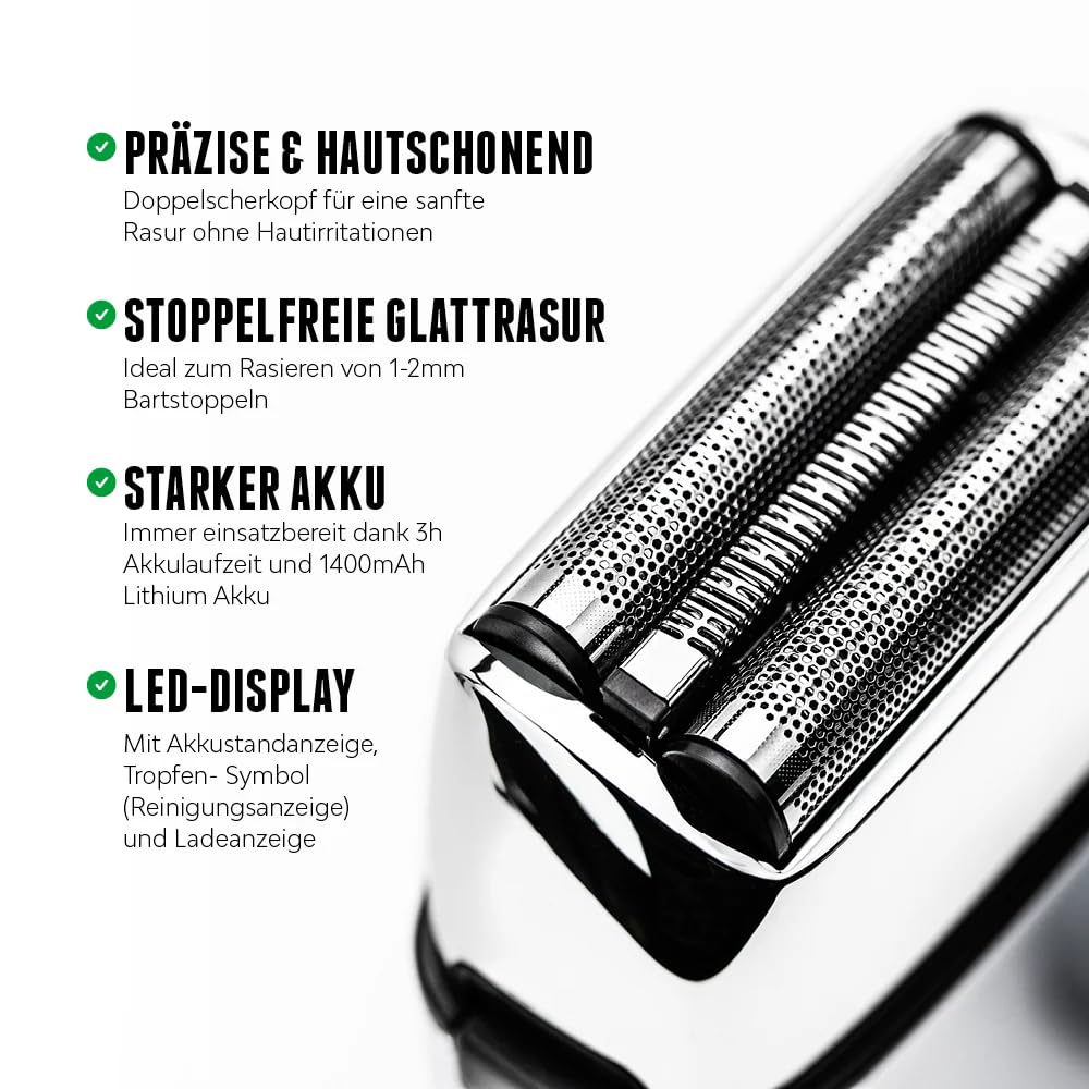 Brooklyn Soap Company Brooklyn Shaver - Elektrischer Rasierer für Herren - Bartschneider für eine makellose Trockenrasur - Elektrorasierer mit LED-Display & USB-C Aufladung
