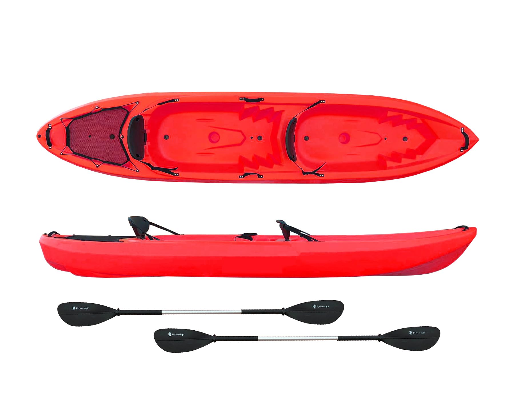 kayak biposto PIREUS da mare e lago - Canoa 2 Posti Cm 360 con 2 Pagaie, 2 Seggiolini, 4 Maniglie - Big Mama Kayak
