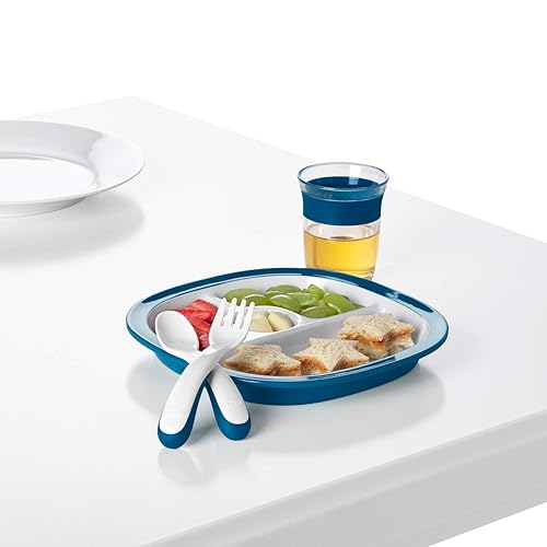Miniatura 16 de OXO Tot Tenedor y cuchara de plástico, paquete múltiple de 4 piezas, color azul marino, paquete de 2 unidades