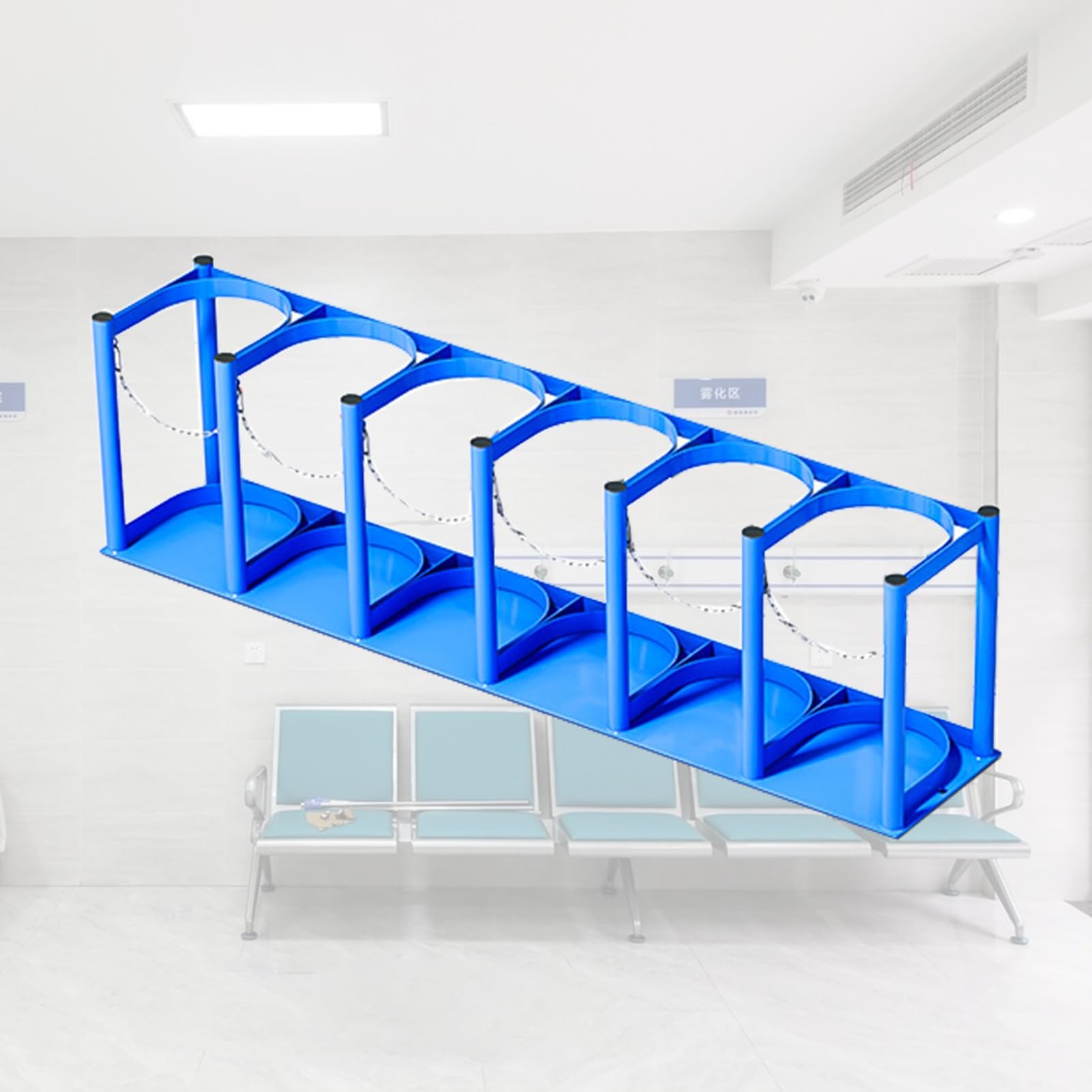 GTHTUHFD 15" Oxygen Cylinder Rack - Medical Tank Holder For Home/, Compact Stand For 22.5" Tanks, Protective Storage, Easy Access, Durable Oxygen Tank Carrier,L-111cm(43 3/4