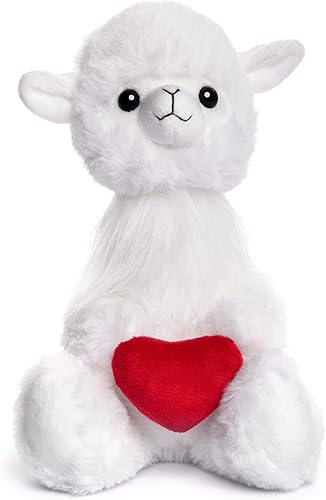 Animal de peluche para el día de San Valentín, animal de peluche de llama, 8.5 pulgadas de alto, peluche de corazón de San Valentín