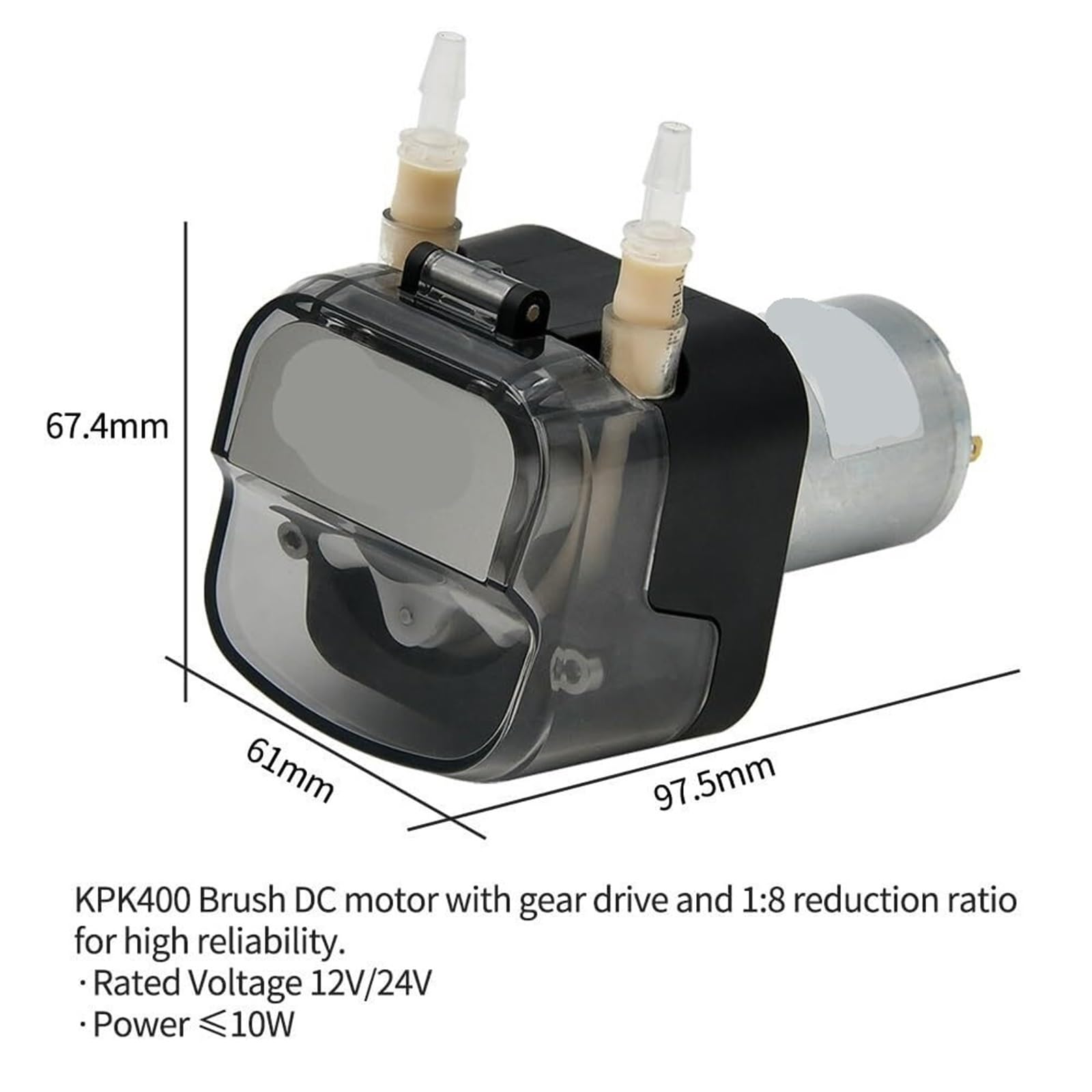 Bomba de diafragma, Motor Paso A Cepillado/sin Escobillas, Bomba Peristáltica Pequeña, Muestreo De Manguera Autocebante Larga Duración, 12V/24V CC(KPK400-SV3B25)