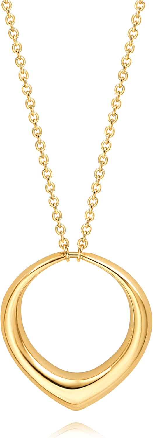 Long Pendant Necklace for Women Gold Plated Circle Long Chain Necklace Y Necklace Jewelry for Women