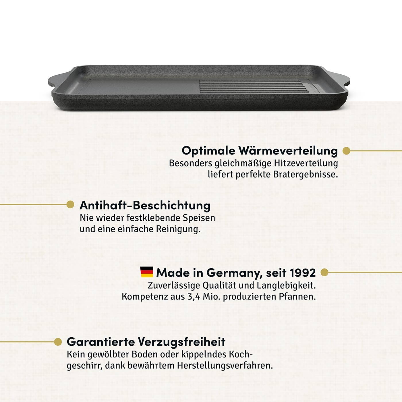 Große Aluguss Grillplatte Induktion 49x29 cm I Beschichtete Bratplatte Induktionskochfeld I Grill Grillaufsatz für Herdplatte I Herd Plancha antihaft I Induktionsfähige Grillpfanne I Steakpfanne