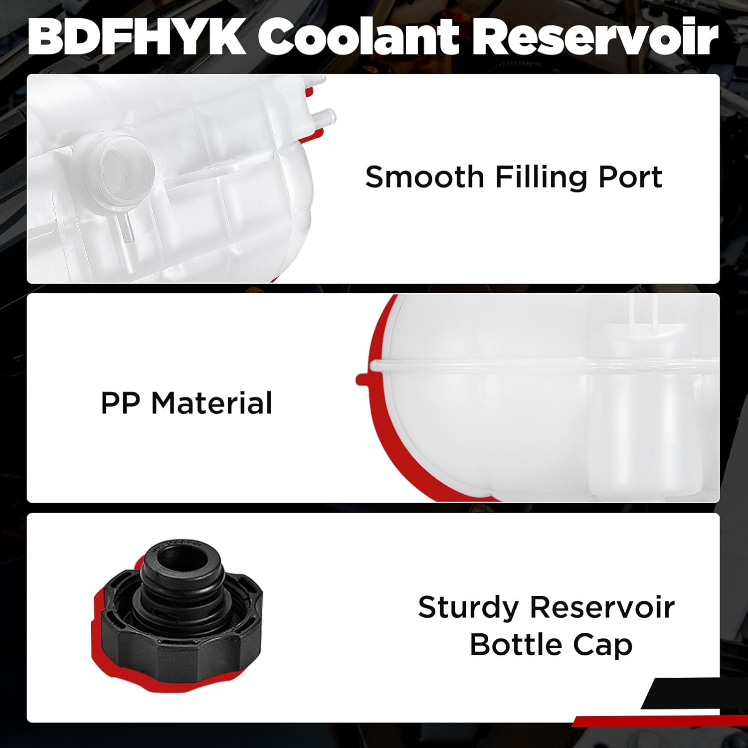 bdfhyk engine coolant expansion reservoir overflow tank compatible with freightliner columbia 2001-2007, century class 01-07, replaces 603-5201 s-20397 0520529000 0523045000 0523045001
