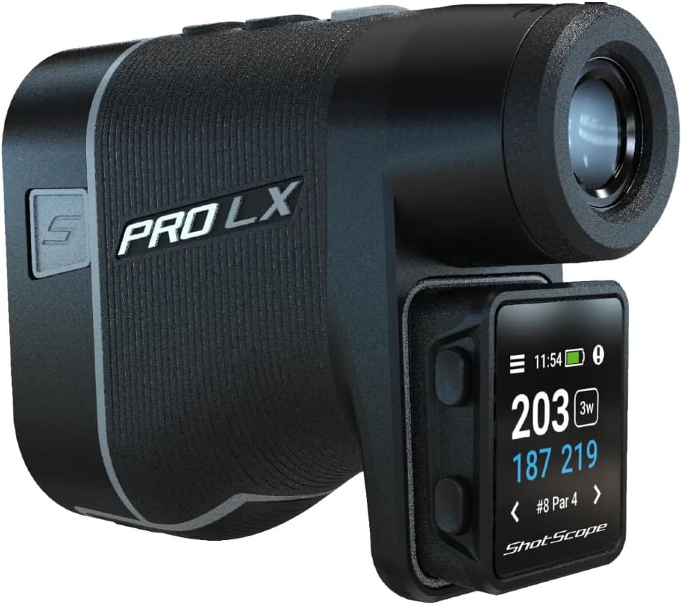 2023 Shot Scope PRO LX+ Laser Rangefinder Featuring GPS Distances and Performance Tracking with a Built-in Cart Magnet