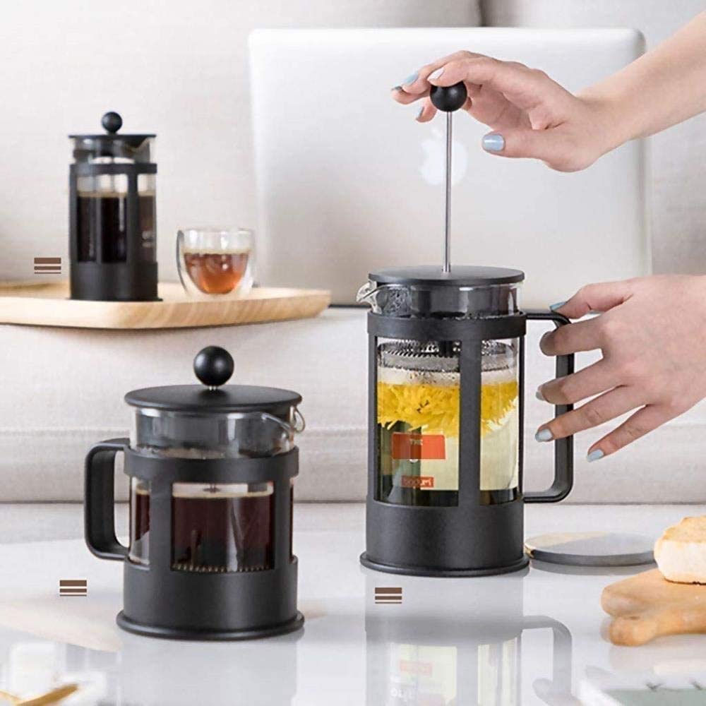 Café de la Presse française Café et thé 34oz, épaissie de café en Verre de Borosilicate avec écrans filtrants, 100% BPA Gratuit, 1 Litre, (8 Tasse), Noir