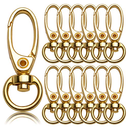 Swivel Clasp Clips,50pcs 35mm Swivel Trigger Clips Metal Keyring Clasps Snap Hooks for Hanging Key Chains Dog Leashes Crafts Decorations,Gold