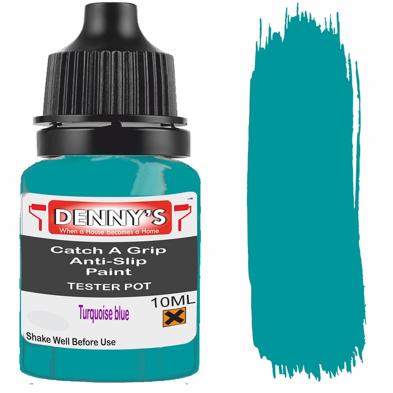 Catch A Grip Anti Slip Floor Paint – Non Slip Coating for Steps, Railings & Garages – 170 Colours, High Adhesion, Quick Dry, Multiple Sizes (Turquoise blue, 10ml Tester Pot)