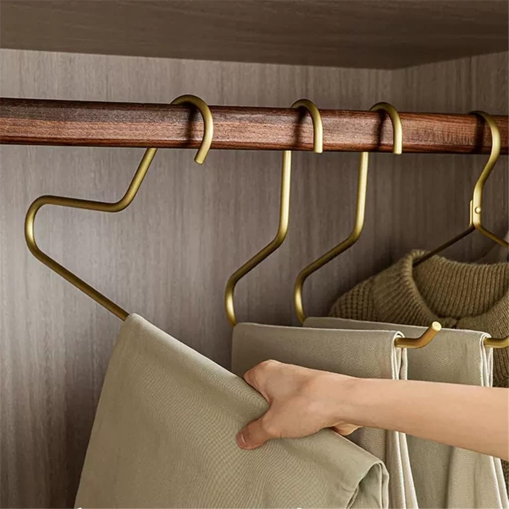 JSEIAJB 5pcs Non-Slip Pants Rack Trouser Drying Hangers Solid Metal Ended Pant Storage Wardrobe Organzier