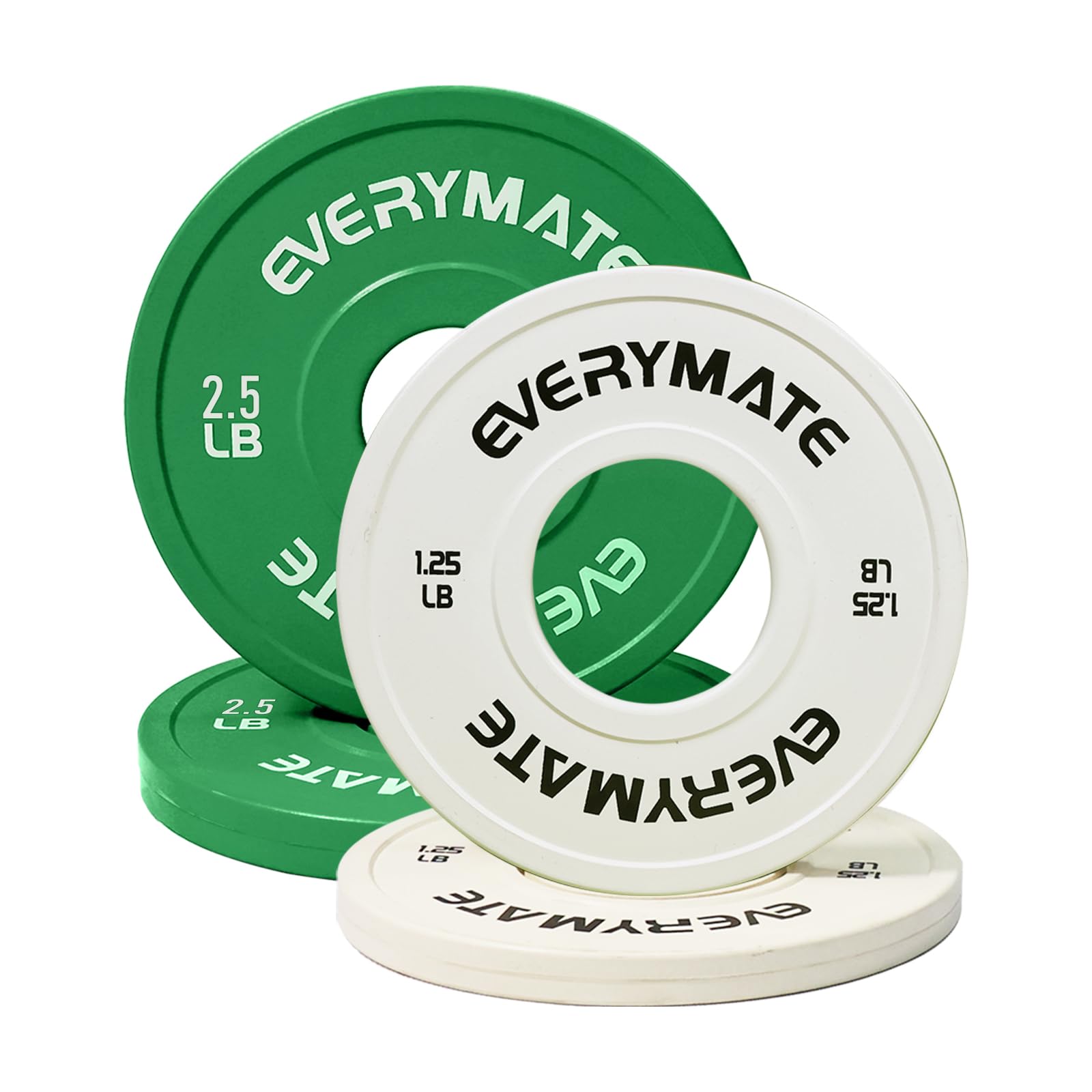 EVERYMATE Change Weight Plates 1.25LB 2.5LB 5LB Set Fractional Plate Olympic Bumper Plates for Cross Training Bumper Weight Plates Steel Insert Strength Training Weight Plates