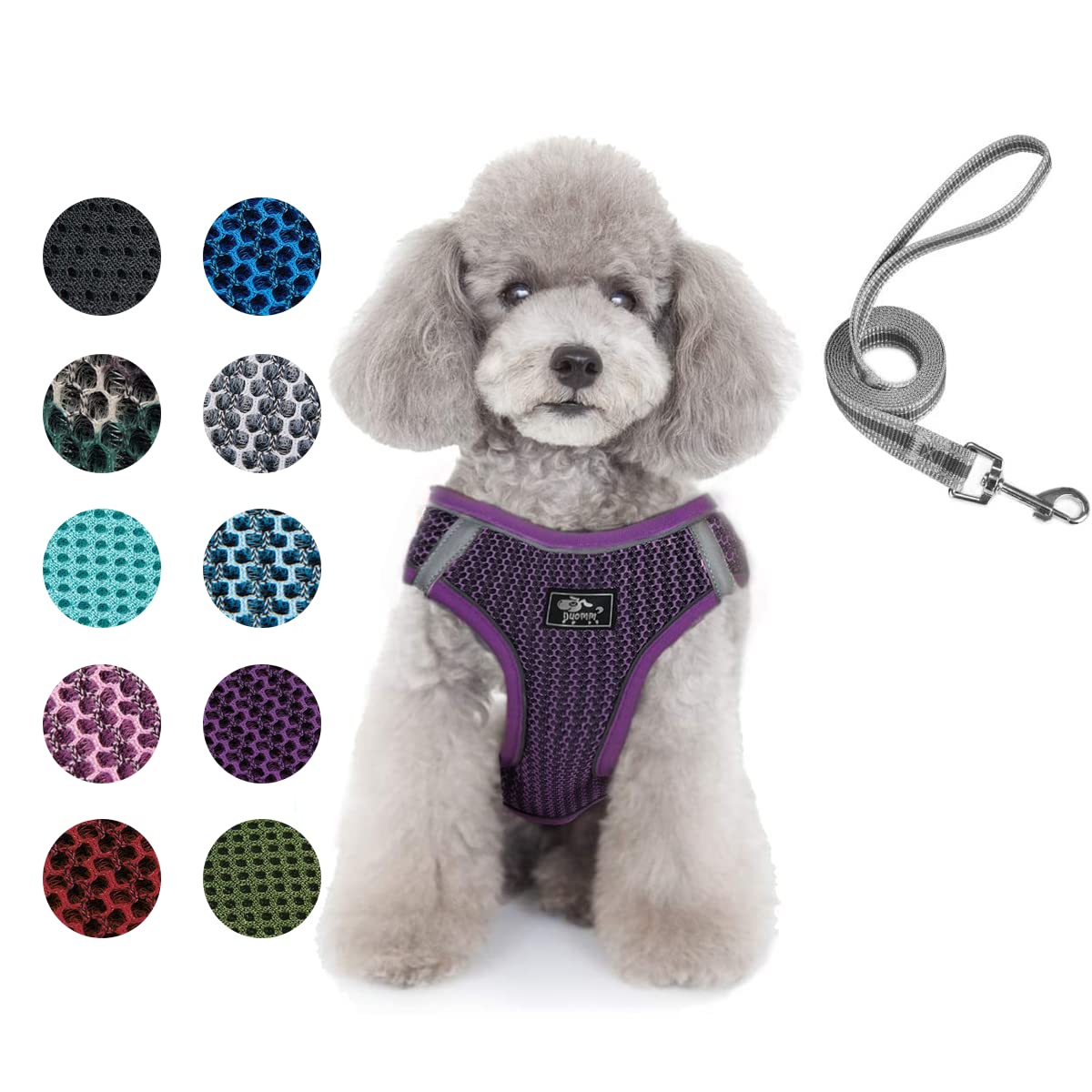 Dog and Cat Universal Harness with Leash - Cat Harness Escape Proof - Adjustable Reflective Step in Dog Harness for Small Dogs Medium Dogs - Soft Mesh