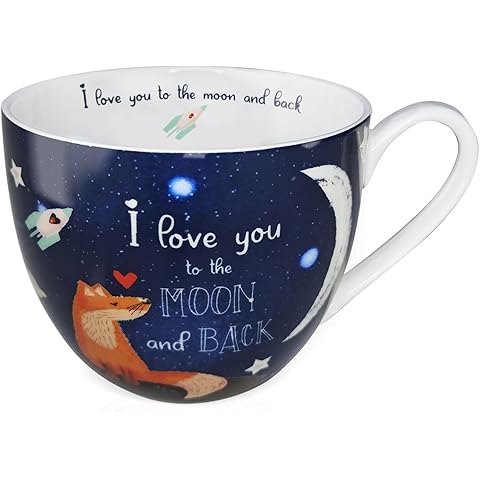 I Love You Coffee Mug, Premium 20 oz Bone China Coffee Tea Hug Mug, Perfect Christm...