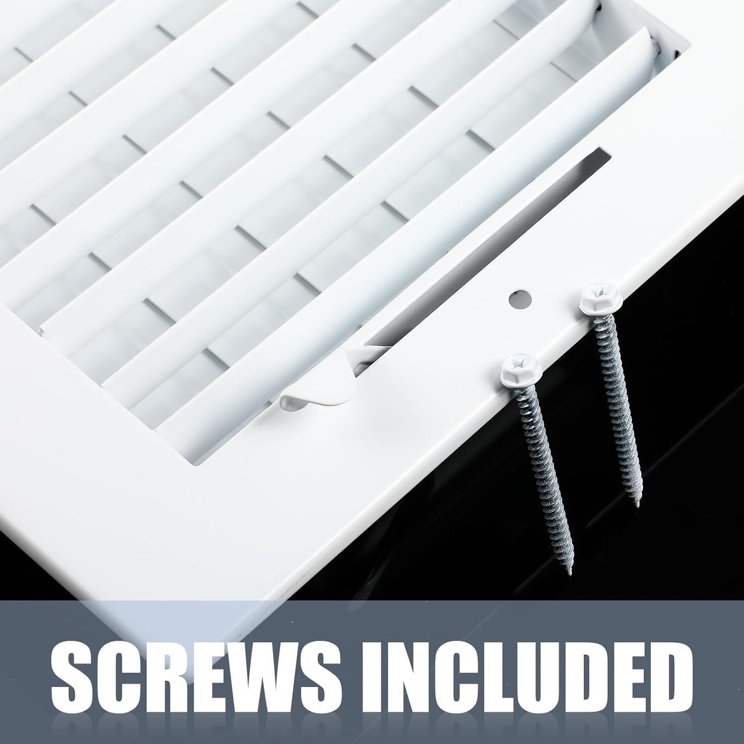 Tandefio 2 Pack 14 x 6 (Duct Opening) Ceiling Vent Covers for Sidewall Wall Return Air Register Vent Cover Adjustable Blade Diffuser Heavy Duty Stamped Steel Grill White for Home, Bathroom, Office