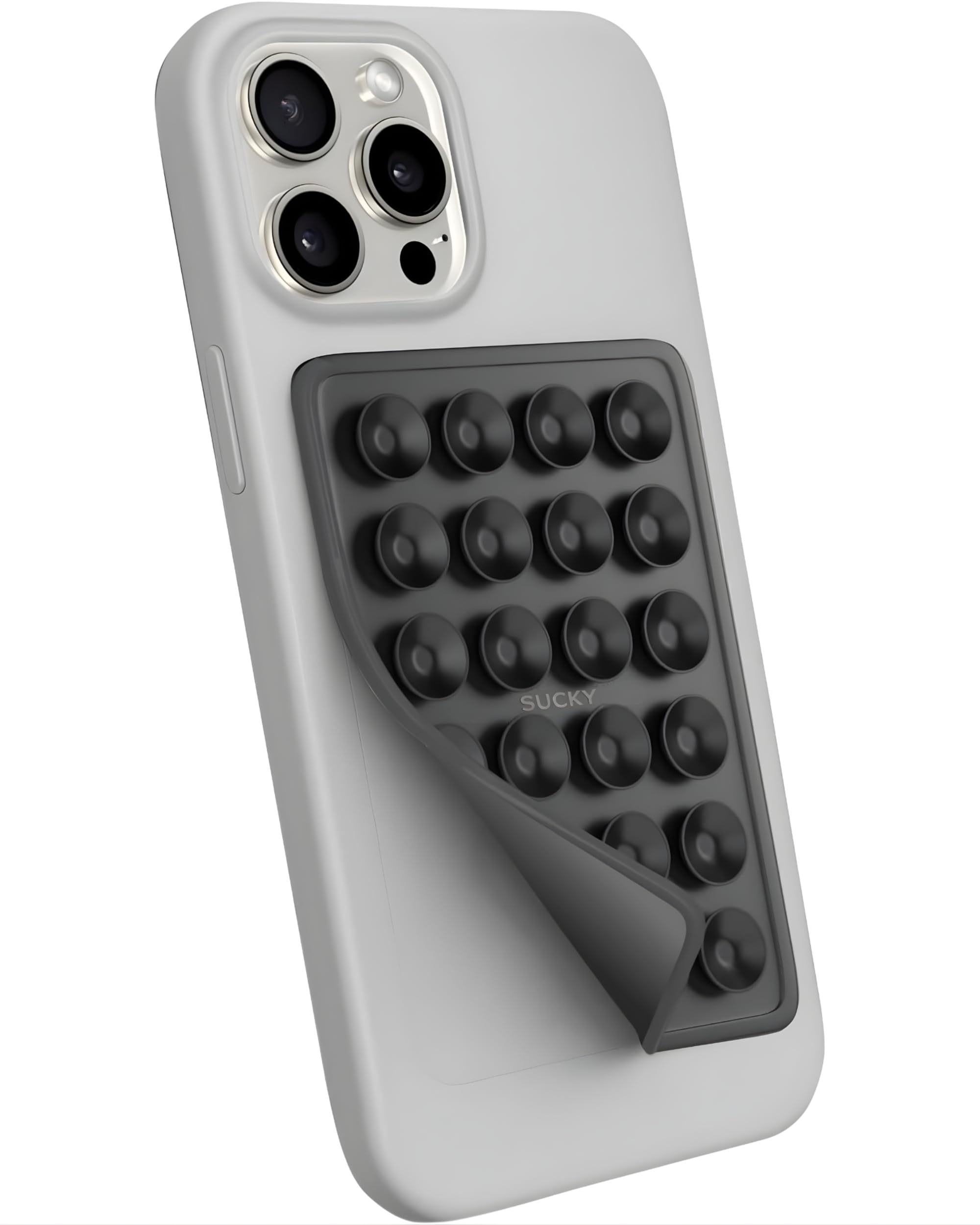 Sucky Funda de silicona con ventosa para teléfono, agarre antideslizante, soporte versátil manos libres, funda protectora duradera, agarre adhesivo para teléfono, ideal para coche, hogar y oficina,