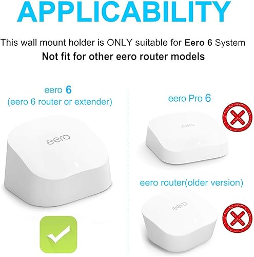 Miniatura 2 de Soporte de pared solo para sistema Wi-Fi de malla eero 6 y 6+ (no para Pro 6Pro 6E), sin cables desordenados y soporte de montaje de salida que