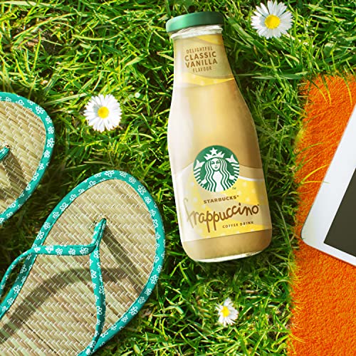 Starbucks Frappuccino Vanilla Eiskaffee | 8 x 250ml | mit feinstem Espresso aus 100% Arabica-Bohnen und Milch | wiederverschließbare Glasflasche | ideal für unterwegs oder Zuhause