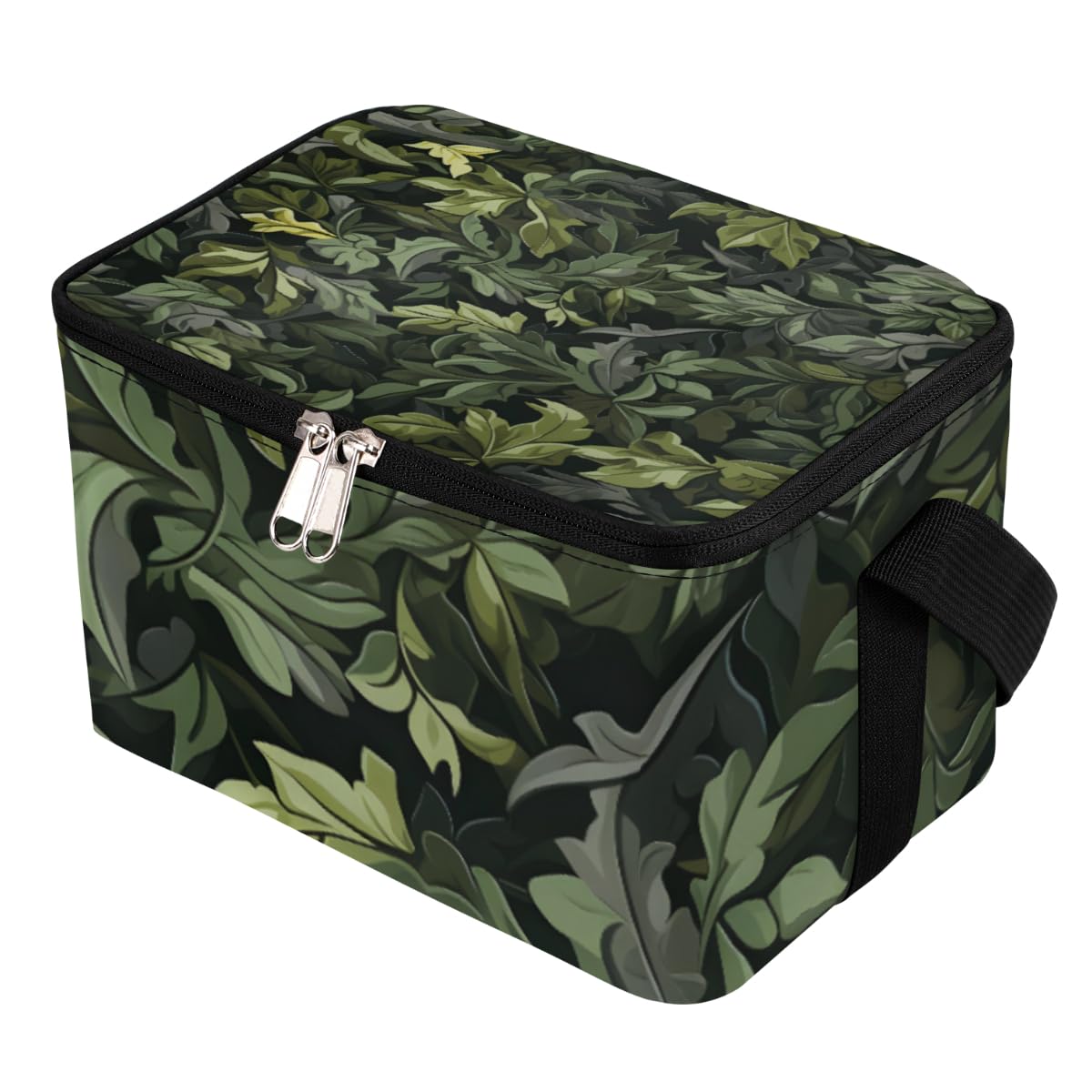 GzLeyigou Lunch Bags for Women Men 9 Cans,Leaves Hot & Cold Food Delivery Bag Insulated Grocery Bag Insulated Lunch Box Camouflage Cooler Bag for Office Work Picnic Beach