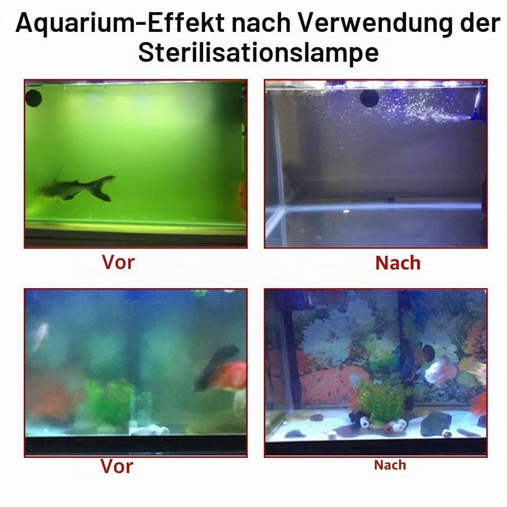 Aquarium UV Sterilisator Licht Wasser Sauber Lampe Tauch UV Licht Algen Bakterien Tötung Lampe für Reinigung von Aquarien Aquarium Pools Fishbowl(11W)
