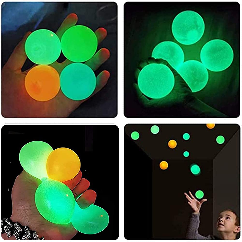 Buy Sticky Wall Balls, Glow Sticky Balls That Stick to The Ceiling, Fluorescence Glowing Fidget