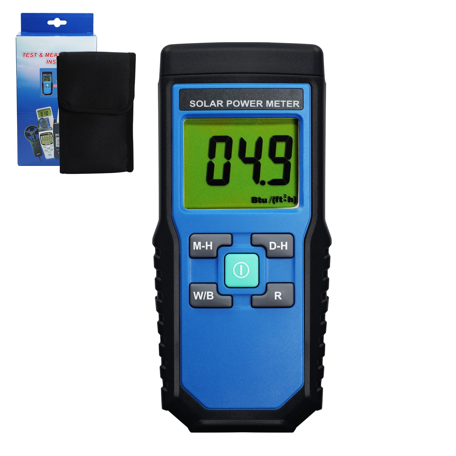 Digital Solar Power Meter Reader (Pyranometer) BTU / (ft2 * h) W / m2 Strahlung Energie Zelle Tester Auto Range