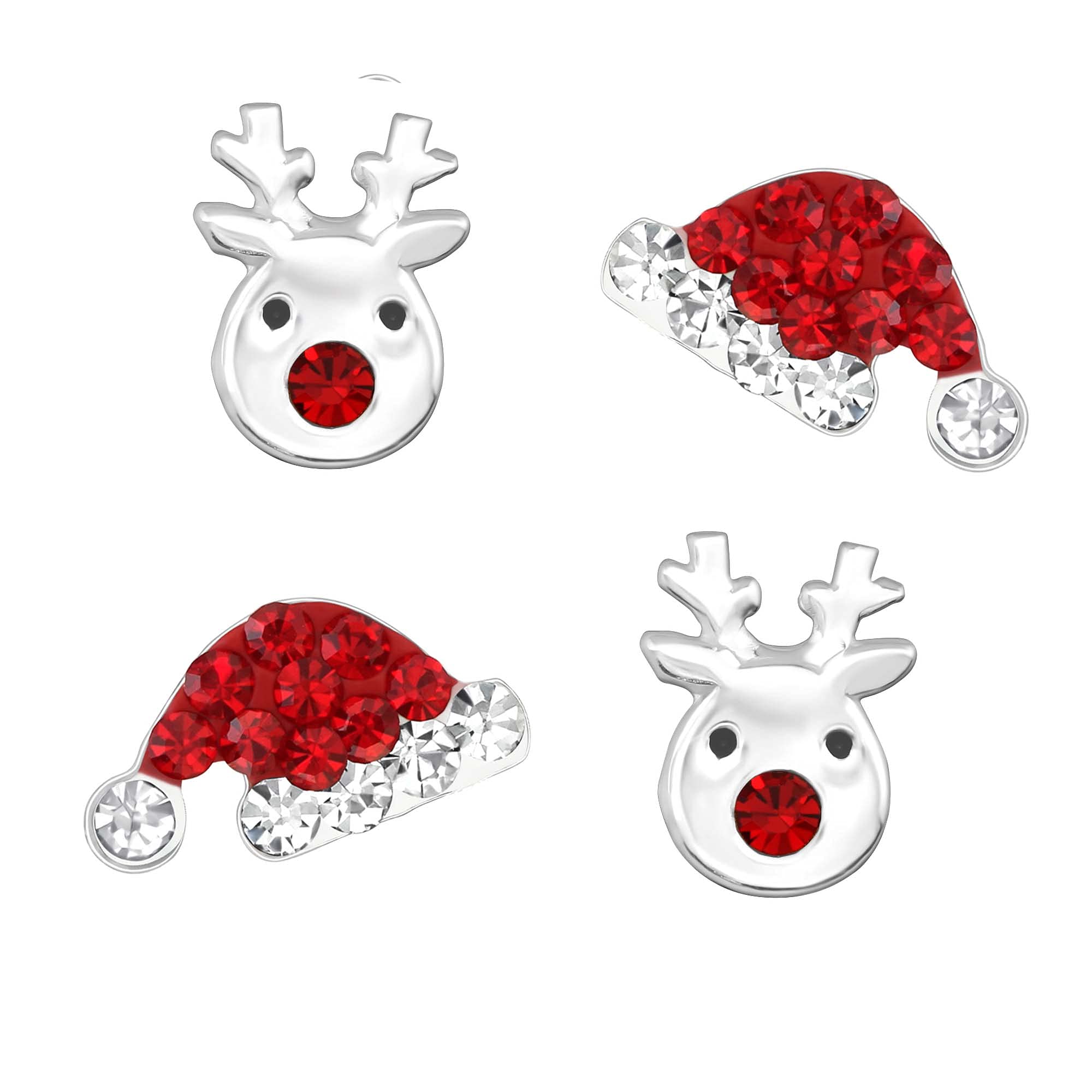 Orecchini Pendenti Natalizi Ciieeo – Design Asimmetrico Con Babbo Natale E Albero, Perfetti Per Le Feste