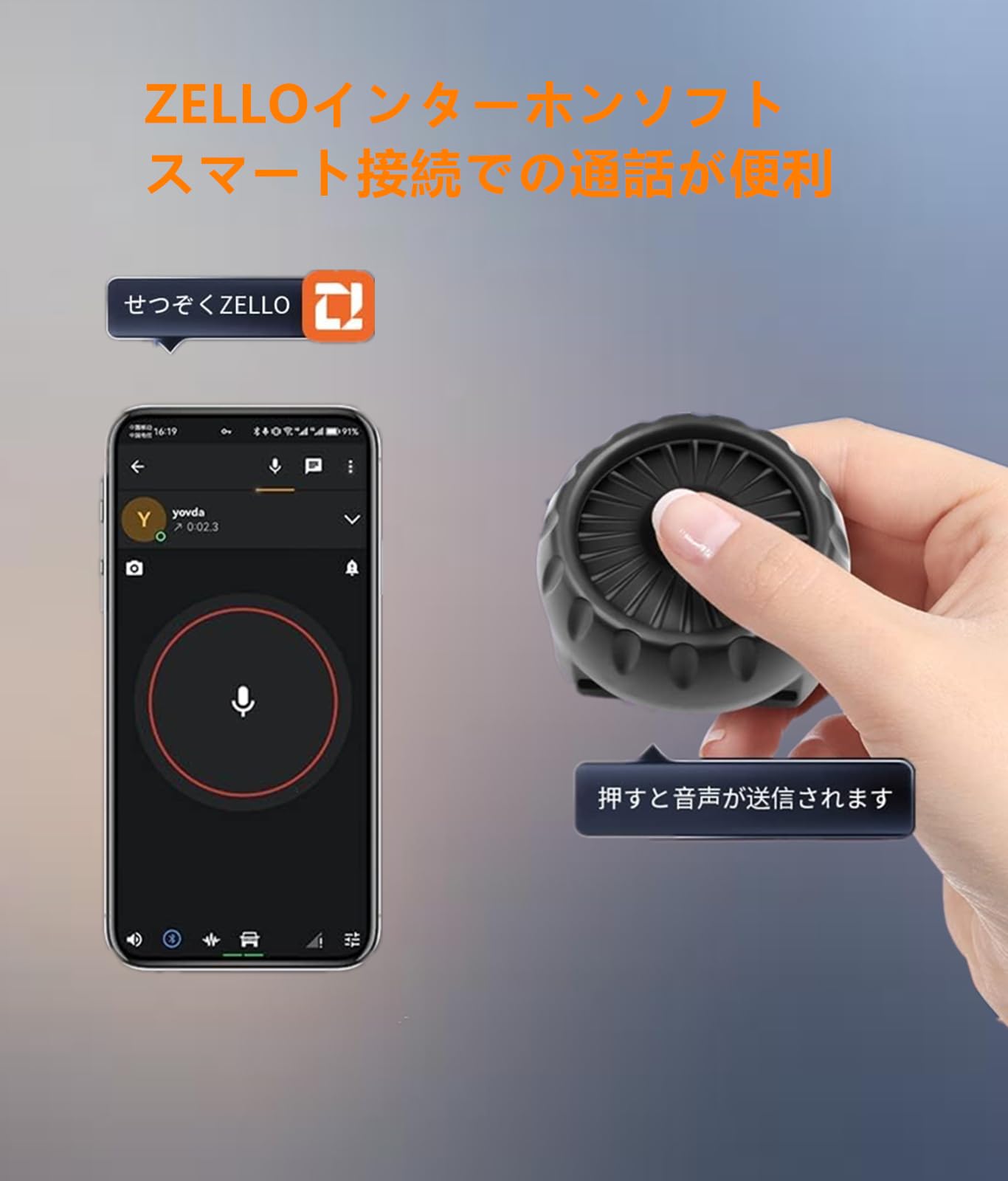 Amazon.co.jp: LYANGET【多人同時通話神器】Bluetooth PTTボタン ZELLO