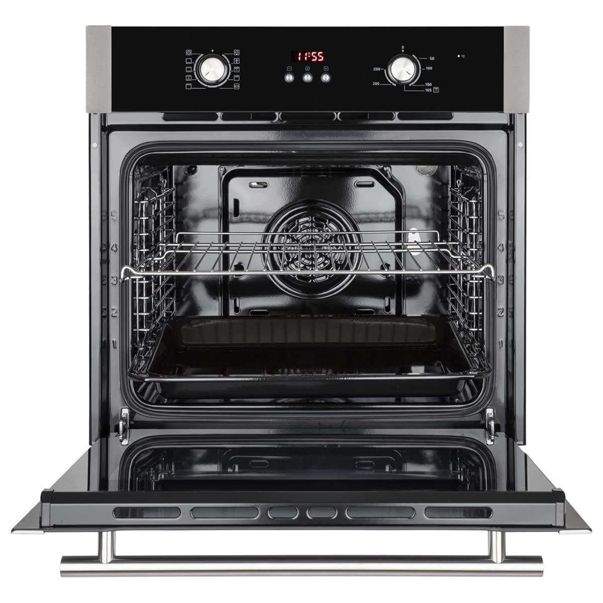 Herdset 60cm Einbaubackofen BO8805SS 77cm Induktionskochfeld IH87705FZ Heißluft Automatik-Timer Kindersicherung