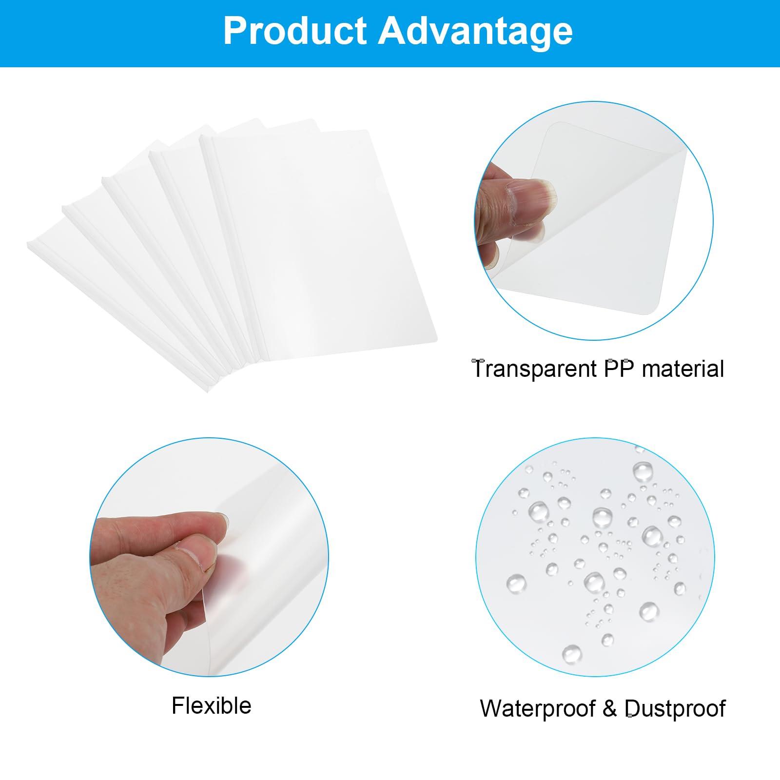 PATIKIL 12.2" x 8.7" Clear Document Folders, 10 Pcs Plastic Sleeve Project Pockets for A4 Letter Size Sheets, Transparent - Image 4