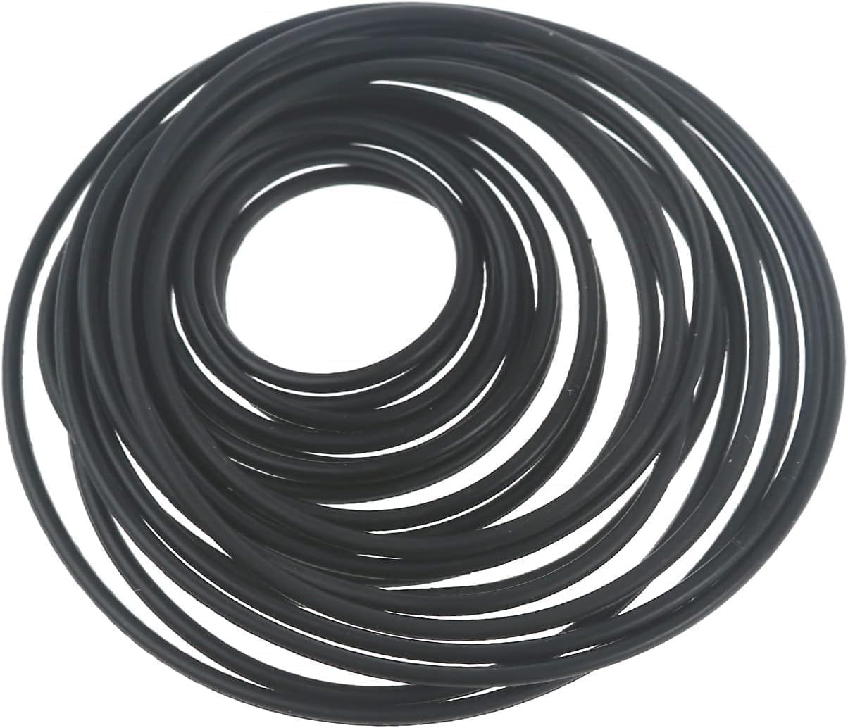 20 Pcs 1.5mm Black Recorder Rubber Belts Round Cassette Recorder Repair Maintenance Belt Video Accessories Cassette Belt Replacement Round Tape Decks CD for Tape Players, Tape Decks
