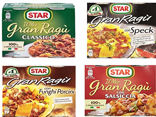 Star: Set of 4 "Gran RagÃ¹" Condiments (Classic, with Porcini, with Speck, with Sausage) [ Italian Import ]