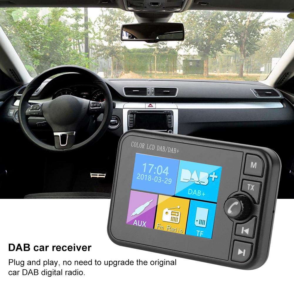 KIMISS Receptor de radio digital DAB de 2,4 pulgadas, receptor Bluetooth con antena de transmisor FM