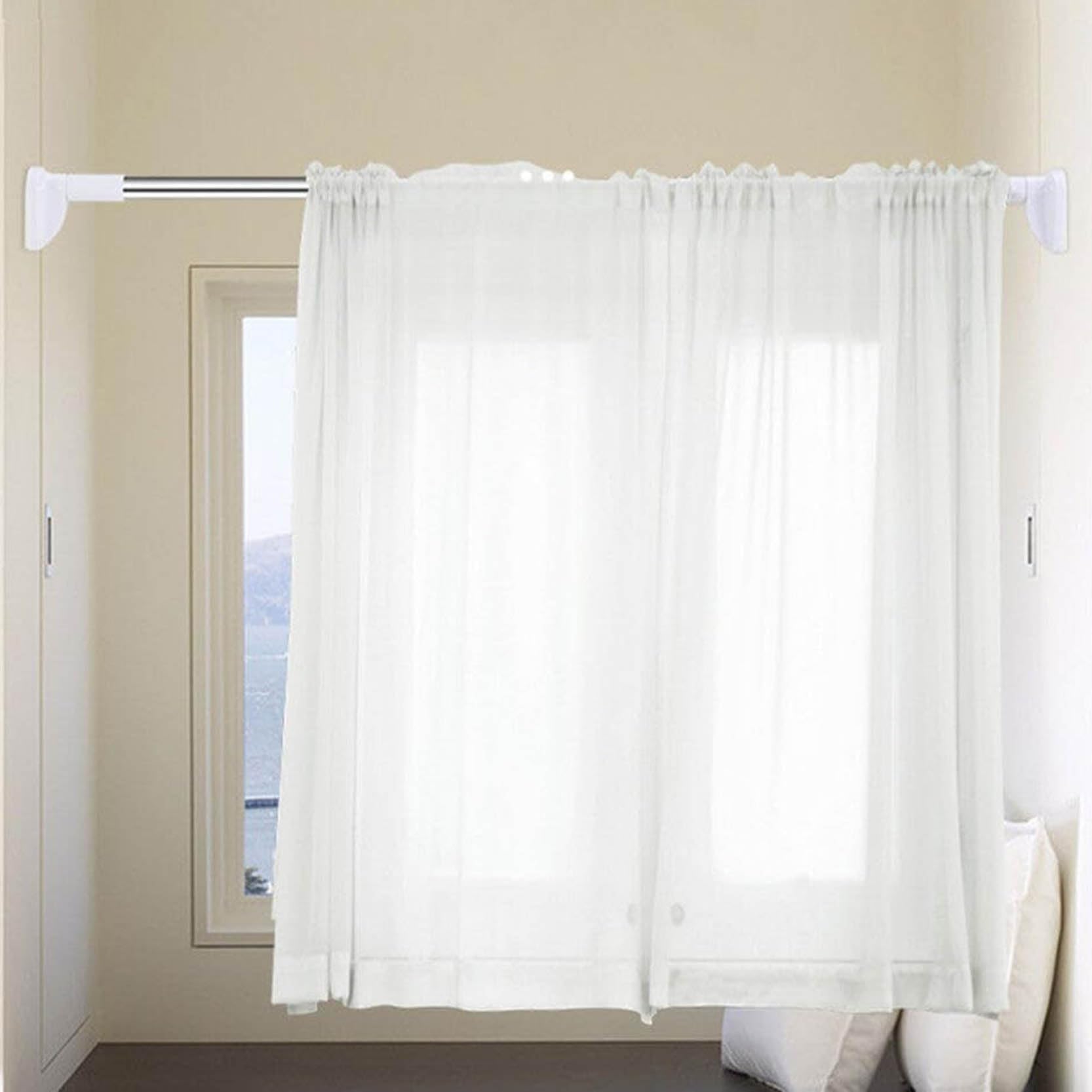 Duschspannstange, Erweiterbare Spannvorhangstange Ohne Bohren, Spannstange Robuste Gardinenstange, Kleiderstangenstange für Kleiderständer, Federvorhangstange(Size:110-200cm)