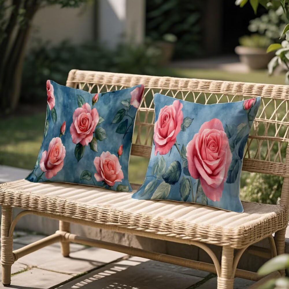 Housse coussin exterieur 40x40 rose pour sublimer votre salon de jardin
