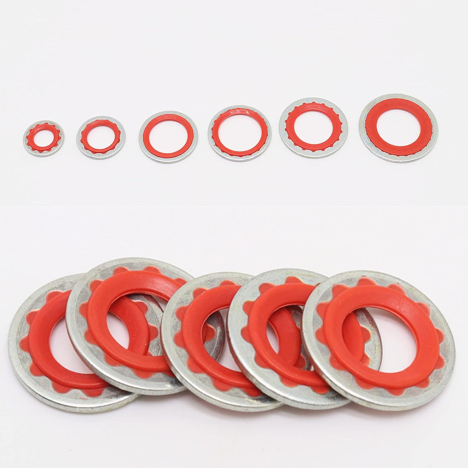 A/C Gasket Assortment 30 Pcs, 15-32241 GM Original Equipment AC Compressor Seal Kit - Automotive Self-Centered Bonded Air Conditioning Port Washer (Red)