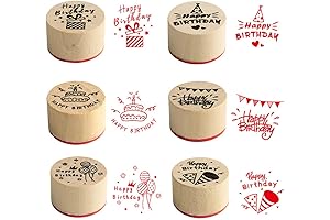 Round Wooden Rubber Stamps for Enchanting Birthday Cards