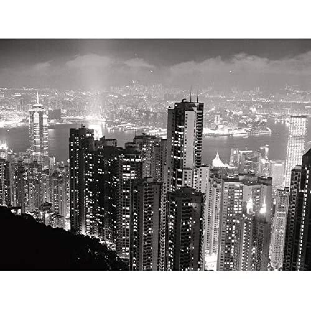Artery8 Black White Hong Kong City Skyscrapers Photo Unframed Wall Art Print Poster Home Decor Premium