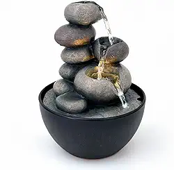 Fonte de Água Decorativa de Mesa Stone com LED