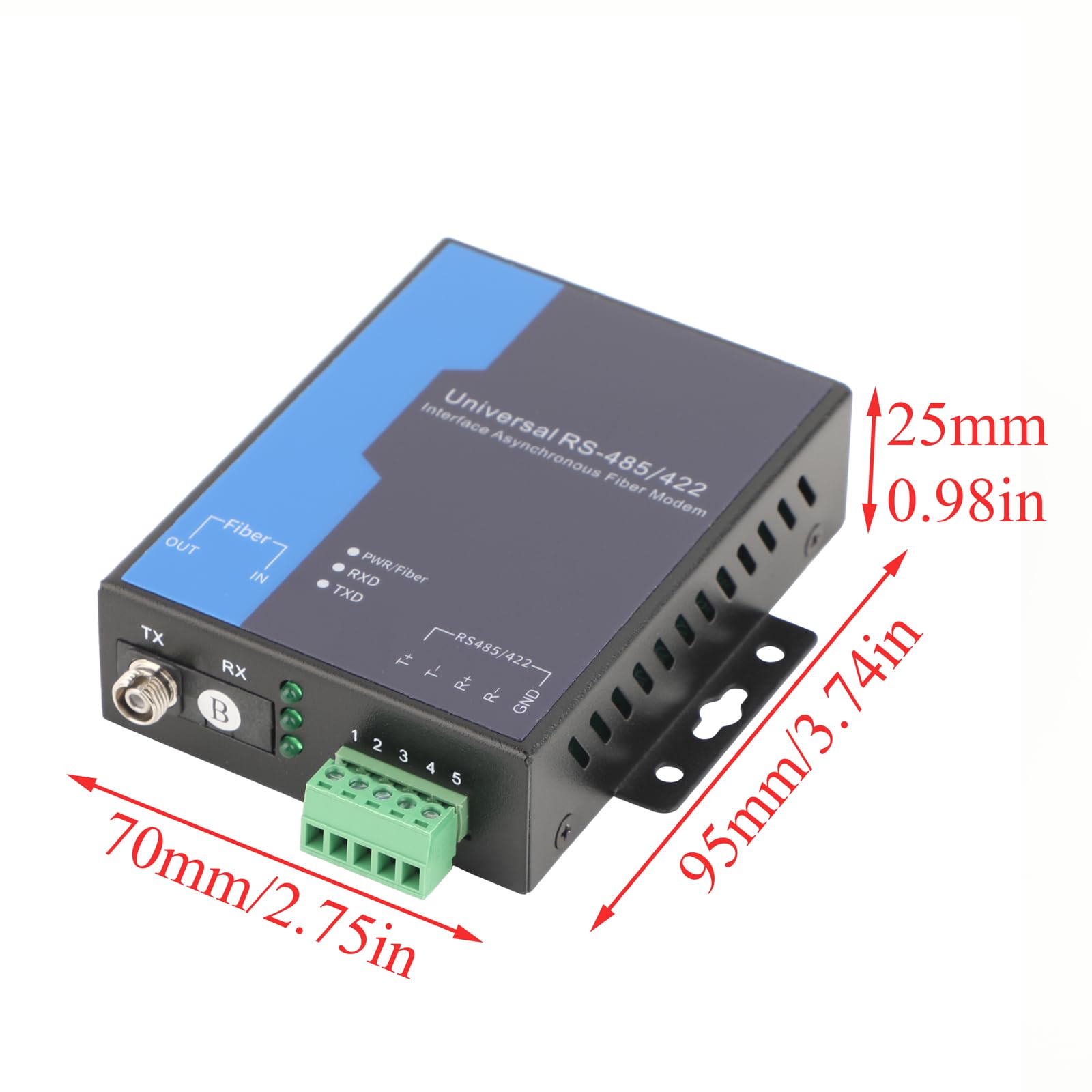 1 Paar RS485-Daten-Optik-Transceiver, 1-Weg bidirektional, SC/FC, 2–20 km (Multimode/Singlemode), DB9/Industrieterminal, für industrielle Steuerung (SC,Dual-Faser-Multimode,2KM)