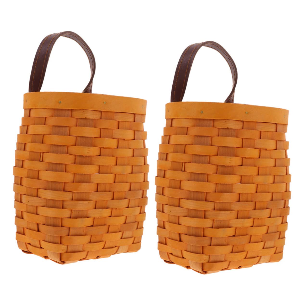 PRETYZOOM 2pcs Woven Hanging Basket Farmhouse Wall Baskets for Kitchen Decoration Storage Bins for Flowers Vegetables Charming Home Organizer
