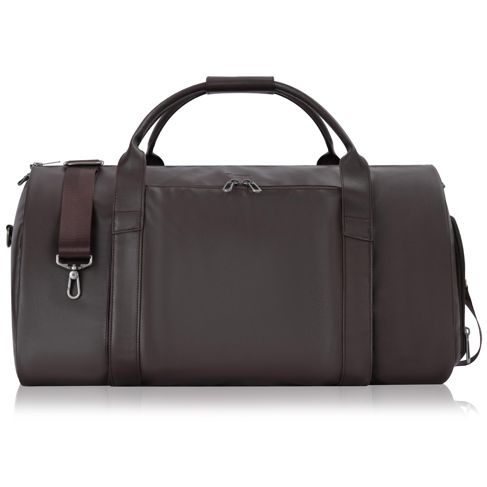Modoker Leather Garment Bag for Travel 2-in-1 Carry-On Suit Bag Weekender for Men and Women Wedding Luggage with