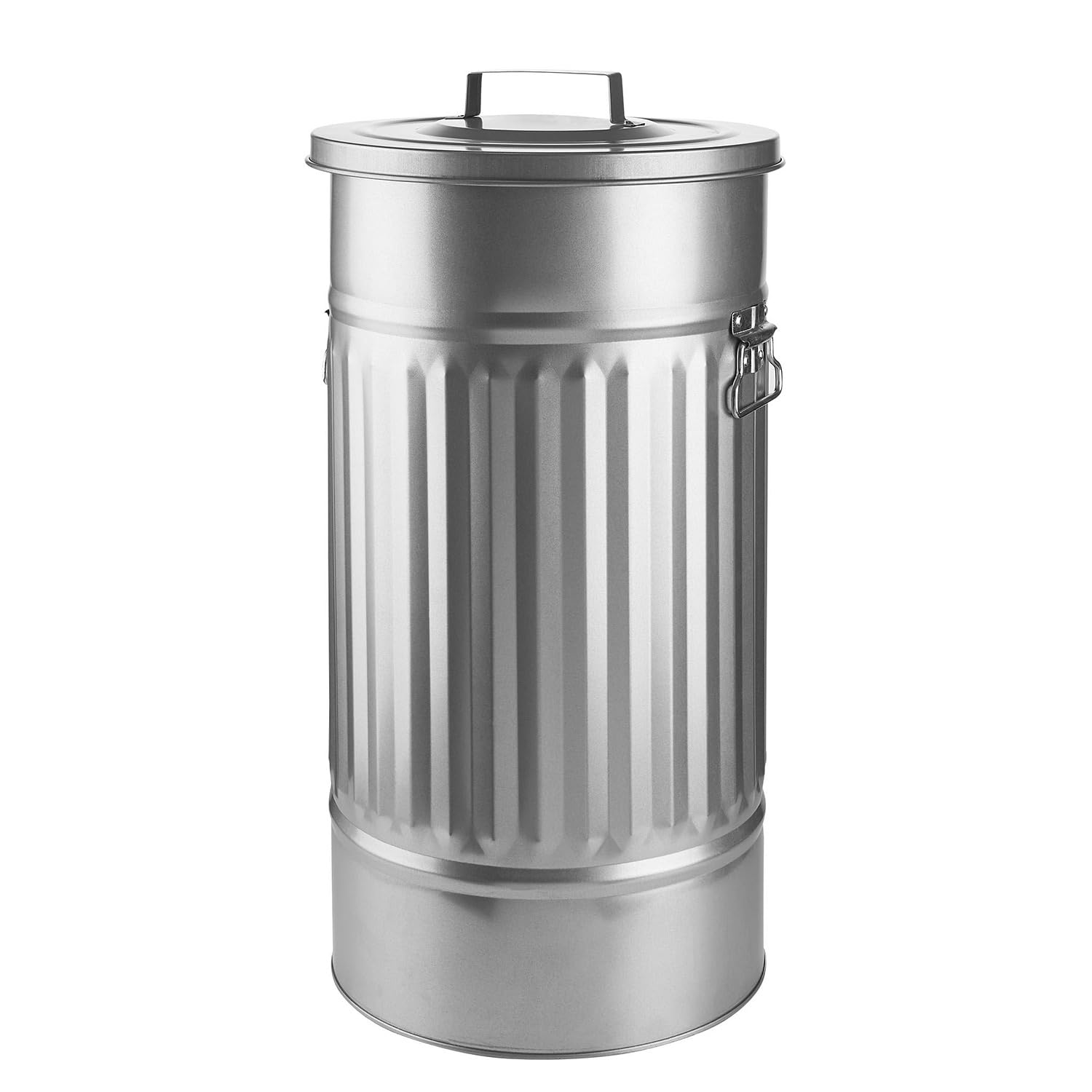 BUTLERS Retro Mülltonne Oskar 40l Mülleimer mit Deckel und Tragegriffen | Küche Abfalleimer ideal als Mülleimer für gelben Sack, Pfandbehälter, Futtertonne, Wäschetonne und Papierkorb
